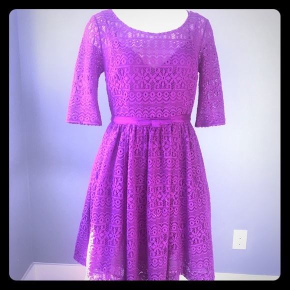 Plenty By Tracy Reese Dress Purple Lace - Picture 1 of 8